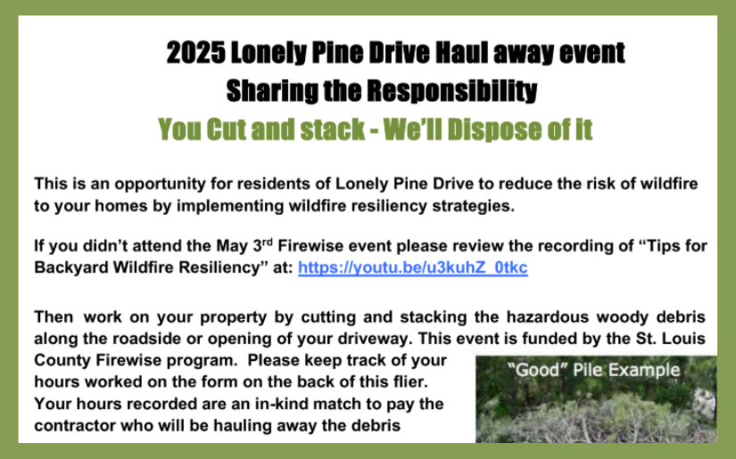 2025 Lonely Pine Drive Haul Away Event